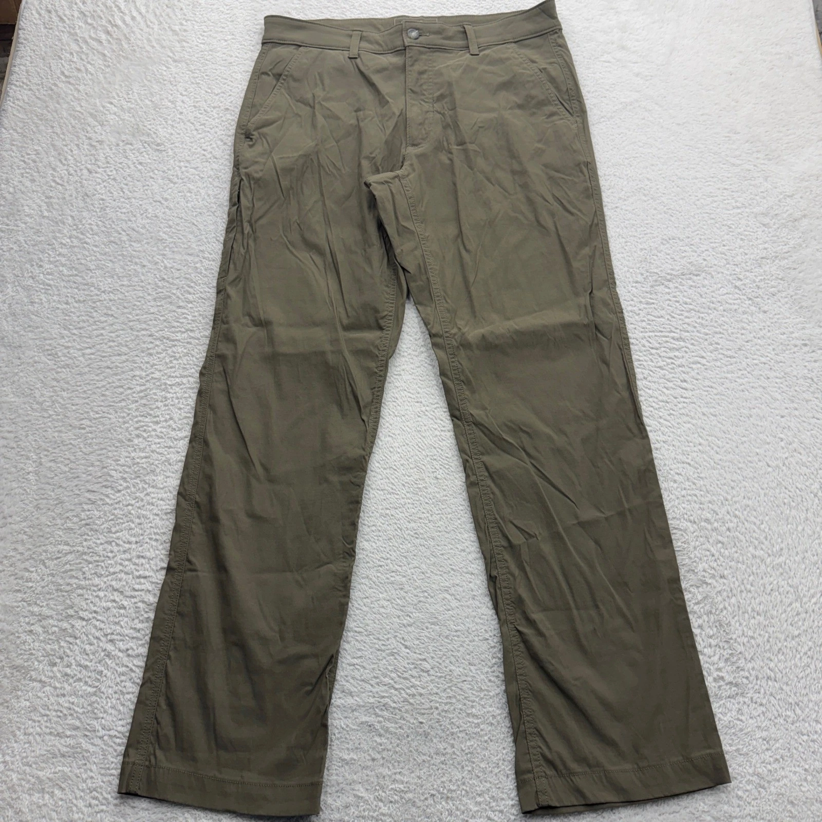Eddie Bauer Travex Horizon Guide Chino Pants Mens 34x32 Olive Green Stretch