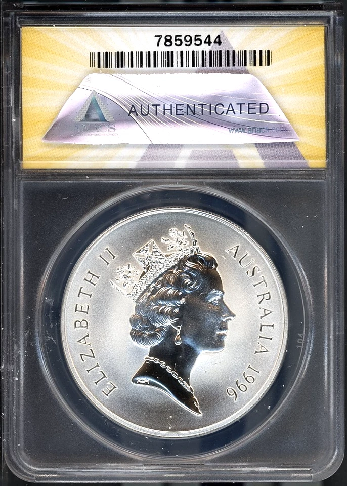 1996-C $1 Silver Australia's Kangaroo MS 69 DCAM ANACS # 7859544 + Bonus - Image 2 of 2