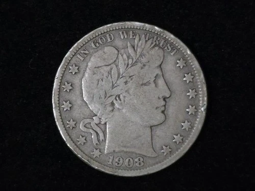 1908-D Barber Silver Half Dollar Fine+ 10207