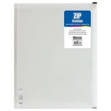 Bazic Zip Envelope A4/Letter Size Expandable Clear PVC Waterproof School Office