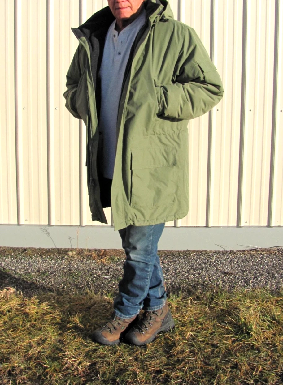 Lands End Green Polartec Fleece & Quilted Line Hooded Parka Coat Men's L (42-44)