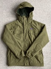 Patagonia Isthmus Fleece Lined Parka Jacket Hooded Olive Retro Mountain Size M