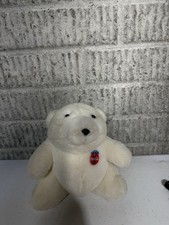 Vintage 1993 Coca-Cola Christmas Polar Bear Plush 7" Stuffed Animal