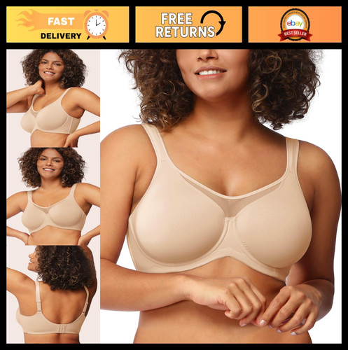 HSIA Minimizer Bras for Women Plus Size, Full Coverage Coolcomfort T Shirt Unlin