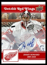 2025-26 UD Centennial Red Wings Red Parallel Jimmy Howard Auto #3