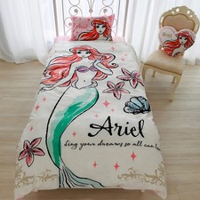 Disney Ariel 3 Piece Duvet Cover Set Pillowcase Sheet Duvet Cover Bed Comforter