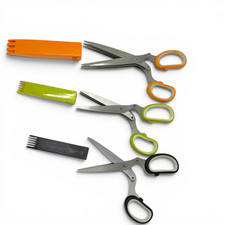 Stainless Steel Blade Multi Layer Herb Kitchen Scissors Sheath Lot 3 Pcs