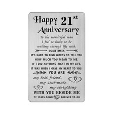 TANWIH 21st Anniversary Card Gifts for Him Husband, 21 Year Anniversary Card ...