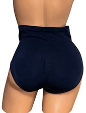 Nautica Blue Silky Soft Nylon High-Waisted Shaper Panties L NOS