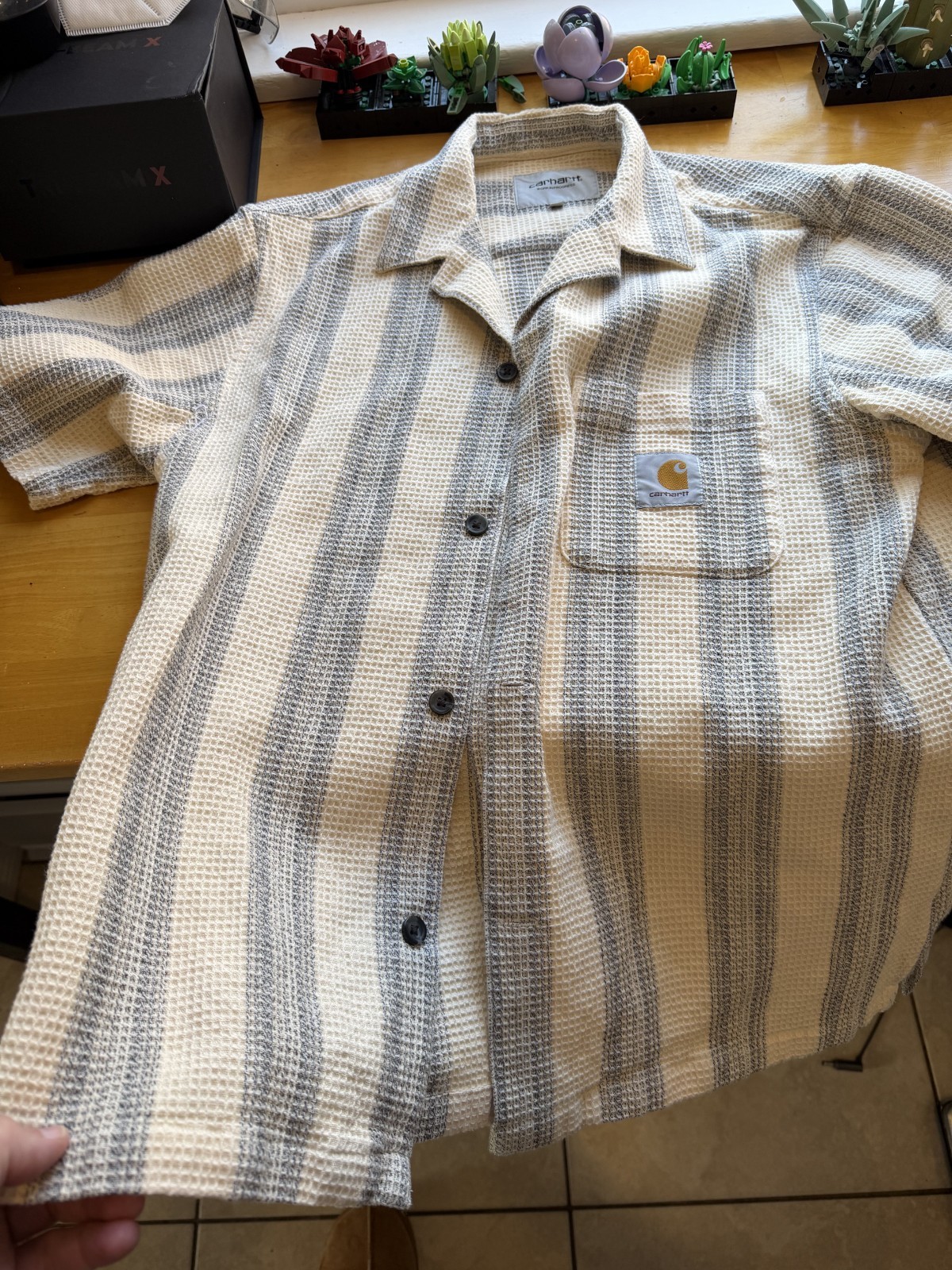 carhartt work in progress button down waffle from… - image 2