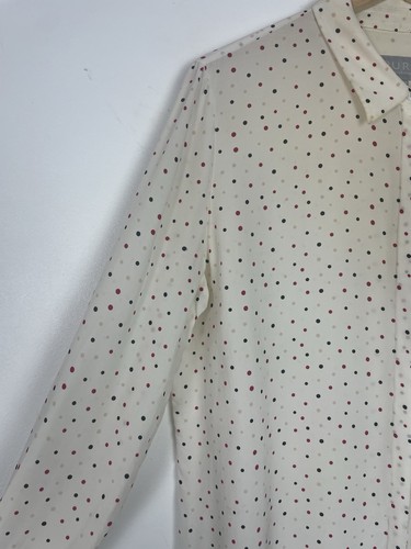 Camicia Blusa Pure Collection 100% Seta Taupe Crema Motivo Maculato - Tg 14 - Foto 6 di 9