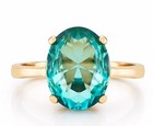 LAB CREATED 5.25 Cts TOURMALINE SOLITAIRE RING SOLID 10k GOLD - New With Tag — photo 1