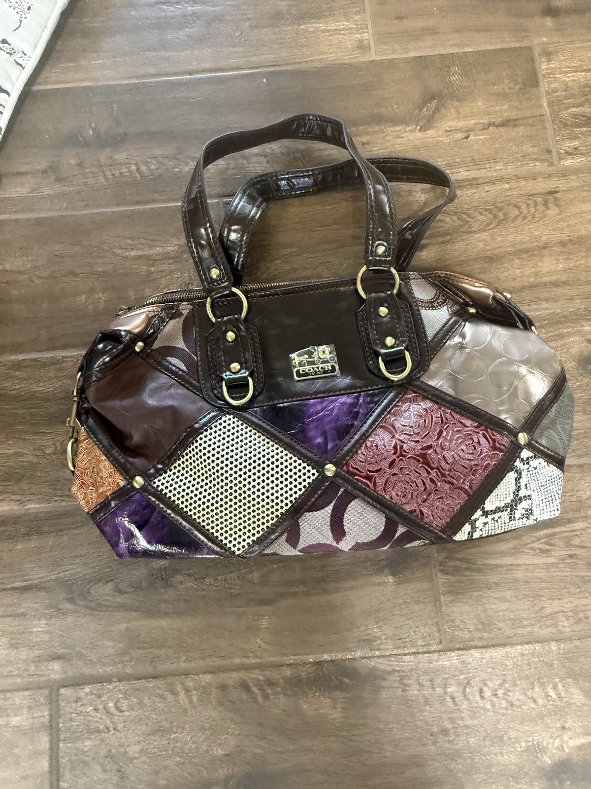 Coach Multicolor Monogram Patchwork Leather Bague… - image 11