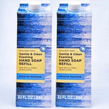 2 Bath Body Works SWEATER WEATHER Gentle Foaming Hand Soap REFILL 32 OZ 0.94 per fl oz