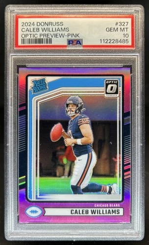 2024 Panini Donruss Caleb Williams Optic Rated Rookie Preview Pink #327 PSA 10
