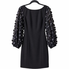 Women's Eliza J Floating Petals Sheath Dress Black Size 12