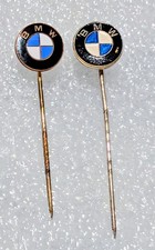 2 Vintage BMW Silver / Gold Stick Lapel Tie P...