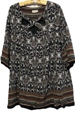Entro Dress S Flowy Rayon Floral Cottagecore Boho Hippie A-Line Criss Cross Neck