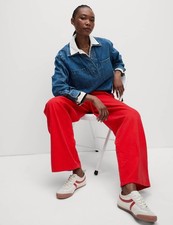 Marks & Spencer Womens Wide leg Trousers in Poppy - M&S