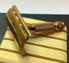Beautiful Vintage Gillette Gold 3 Piece Safety Razor In Super Clean Condition