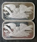 Two SilverTowne 1oz Silver Eagle Bars