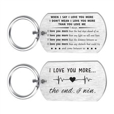 Love Keychain Love Gifts for Him Her I Love You More the End I Win Keychain V...