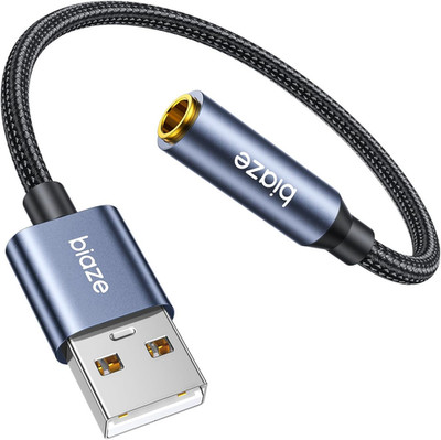 USB to 3.5Mm Jack Audio Adapter, External Stereo Sound Card USB-A to Audio Jack