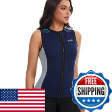 GoldFin Wetsuit Top for Women, Wet Suit Vest 2mm Neoprene Sleeveless Front Zip J