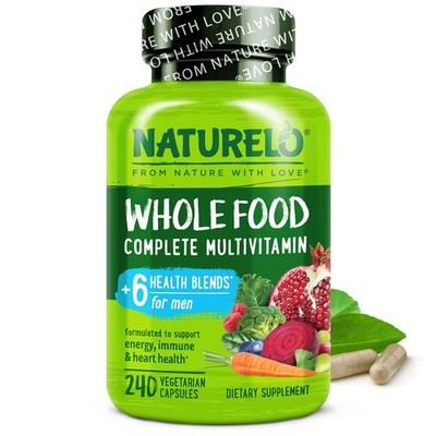NATURELO Mens Multivitamins - Whole Food Multivitamin for Men with Vitamins,