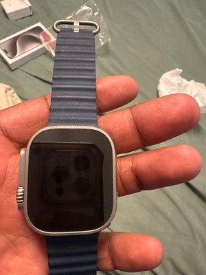 Apple Watch Ultra 2 49mm Titanium Case with Ocean Band - Blue, One