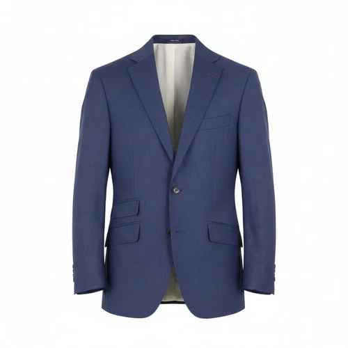 SUITSUPPLY Men Blazer Senna Int UK38R Blue 130's Wool Straight Slim Cut Notch - product listing photo