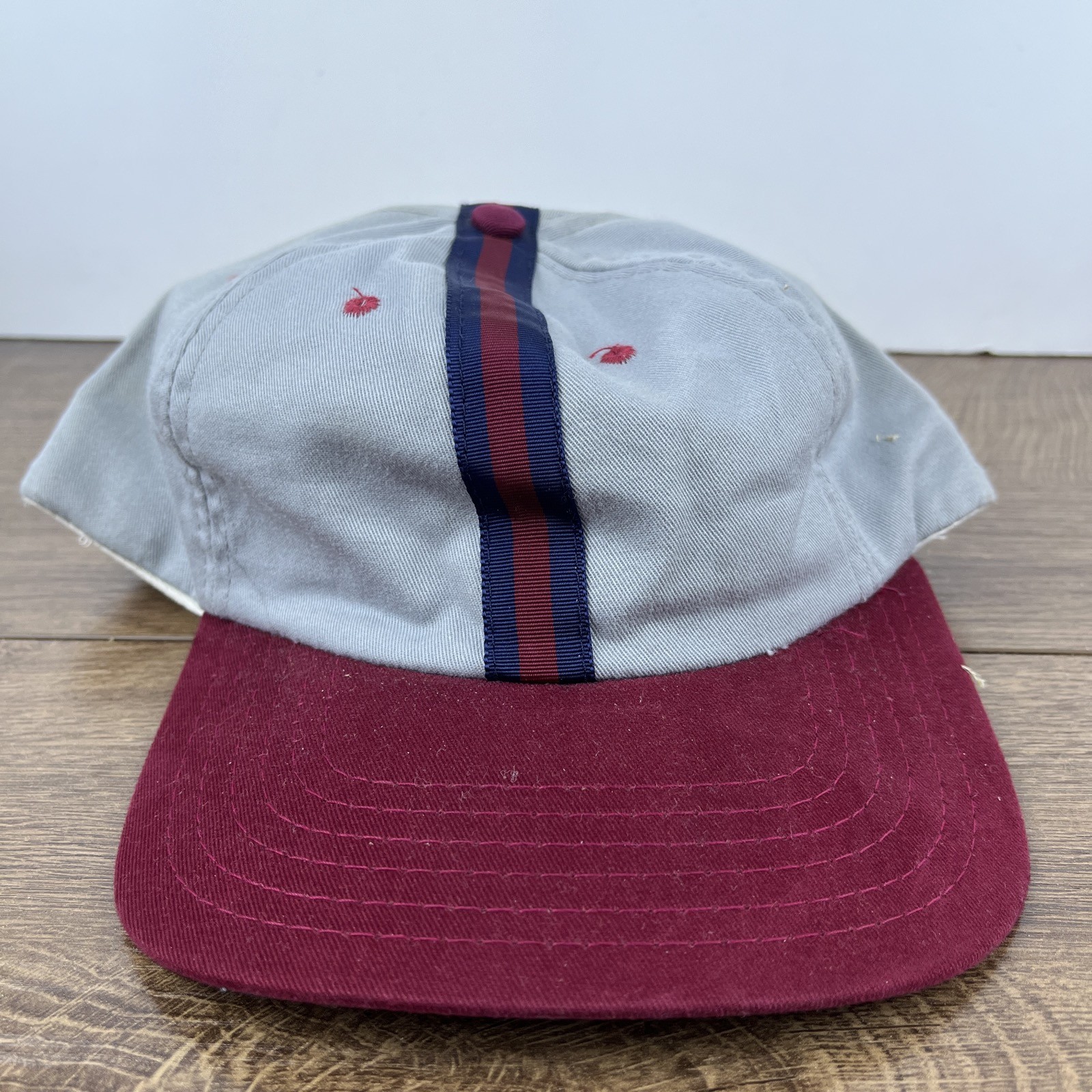 Gray Red Snapback Hat Athletic Adjustable Gray Ad… - image 2