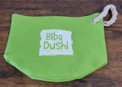 Aruba's Lifestyle Biba Dushi Green Wristlet Zipper Bucket Bag Rope Handle