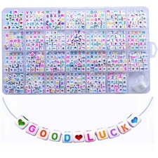 810pcs Colorful 6x6mm Cube Acrylic Letter Alphabet Beads for Jewelry Making