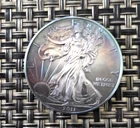 2011 American Silver Eagle Coin Monster Rainbow Toning 1 Oz US $1 Uncirculated