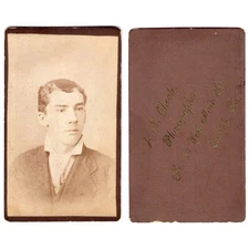 CARLISLE PA 1880s Man Brown CDV Gilt Back Imprint by CHOATE