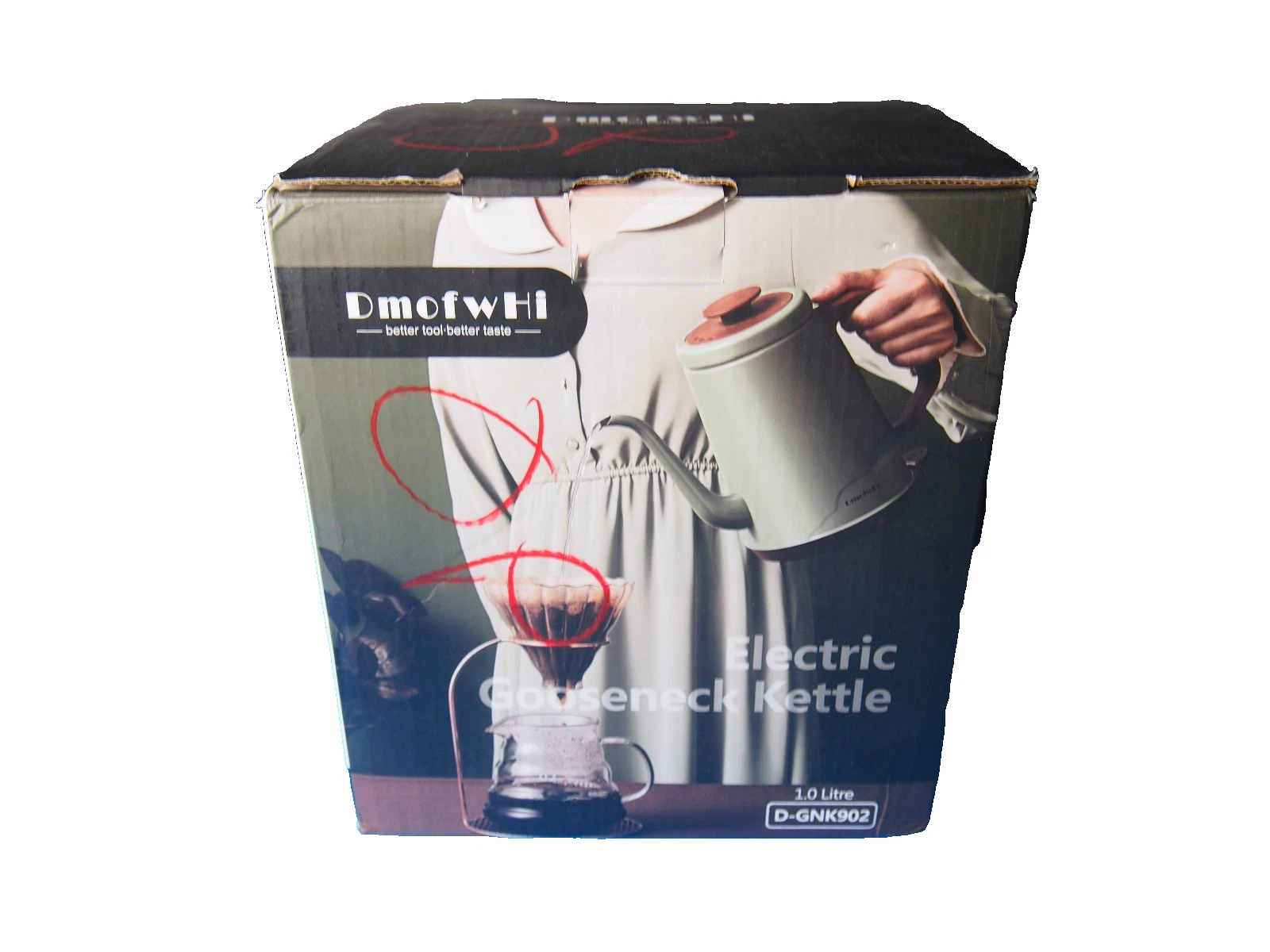 DmofwHi Gooseneck Electric Kettle 1.0L Stainless Steel Green D-GNK902 1000W 120V