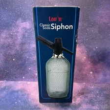 Lovin Retro Mesh Soda Siphon Sparkling Water Maker w/ Box Silver 1L