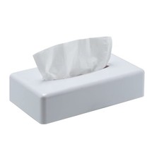 Tissue Box Cover, Rectangular White Wall Mounted Facial Paper Holder Dispense