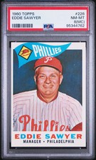 1960 Topps Eddie Sawyer #226 PSA 8 NM-MT MC Philadelphia Phillies