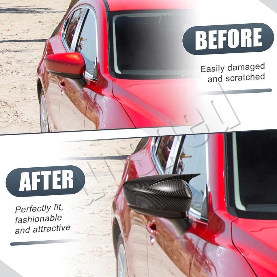 1 par de tapas de espejo retrovisor de fibra de carbono para Mazda 3 Axela M3 2014-2016 Foto 2 de 4