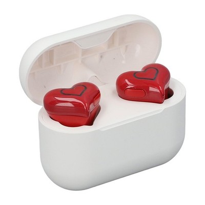 Jectse Heart Shaped Earbuds, HiFi Stereo Bluetooth Headphones with Charging C...