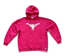 Vintage Texas Longhorns Hoodie Russell Athletic Hooded Sweatshirt Pink Mens XL