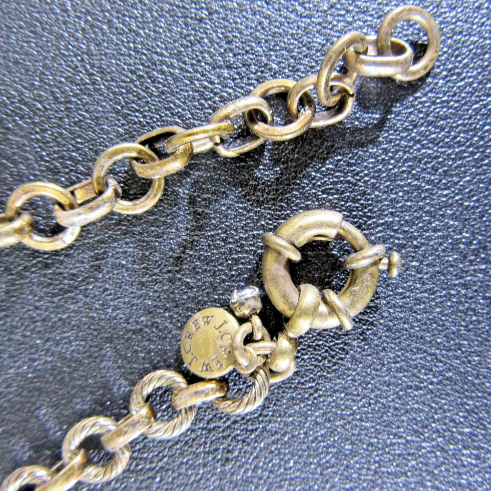 J. Crew 项链声明透明水晶格鲁吉亚里维埃不对称花卉 — 第 4/4 张图片