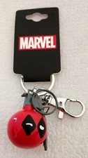 Marvel Comics Deadpool Head Metal Hand Grenade Key Chain New NOS
