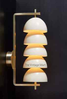 Italian Cream Shade Brass Pendant Focus Chandelier Fixture Light Dining Lamp