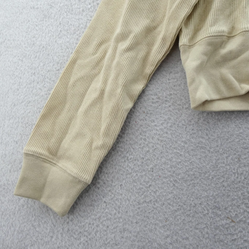 Sudadera corta pequeña New York Giants para mujer marca '47 beige 1/2 cremallera acanalada corta Foto 4 de 4