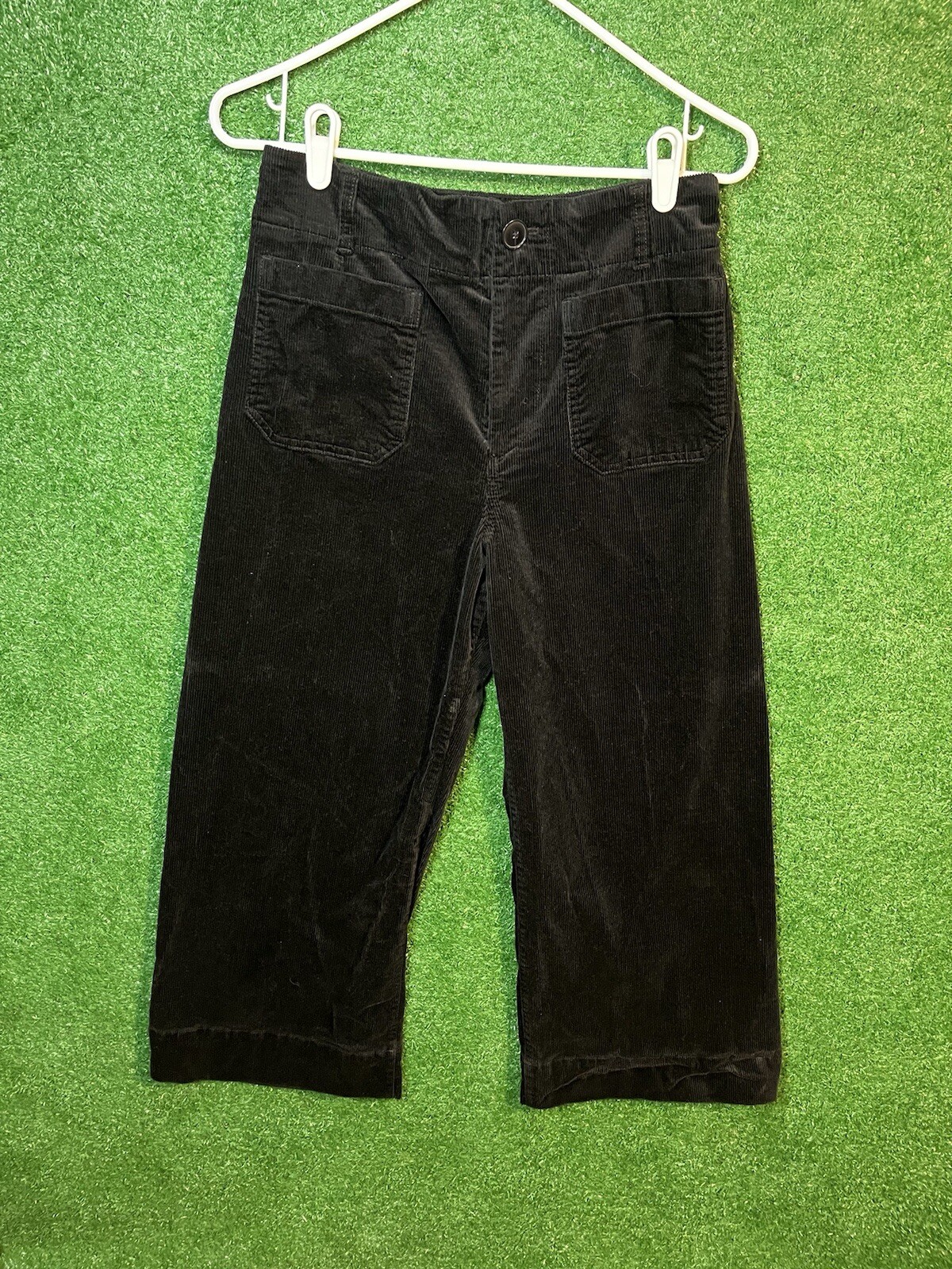 Anthropologie Maeve The Colette Wide Leg Corduroy Crop Pants Womens Sz 29p Black