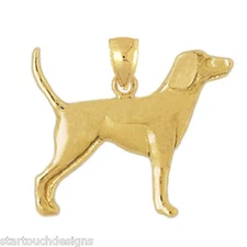 New 14k Yellow Gold Dog Pendant