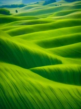 Otherworldy Rolling Green Hills Distance Surreal Fantasy Painting Poster Print